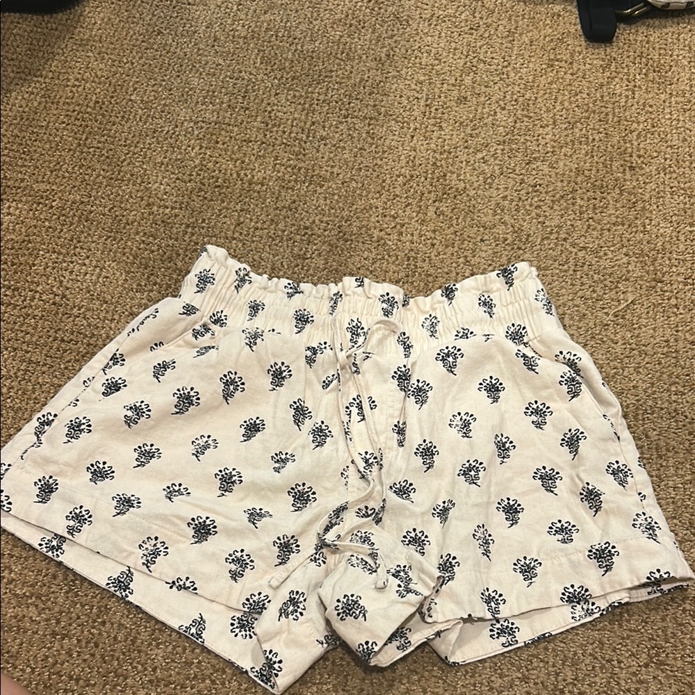 a new day Cream and Black Floral High Waist Shorts
